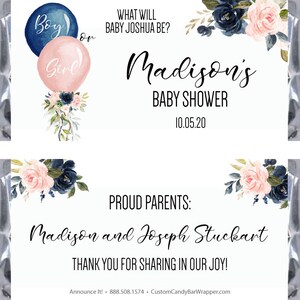 Matching Balloons Gender Reveal Candy Wrappers