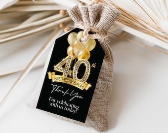 Druckbare Geschenkanhänger zum 40. Geburtstag (Digitale Datei)