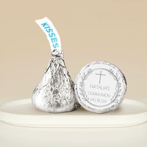 Matching Minimalist Communion Hershey Kisses Stickers