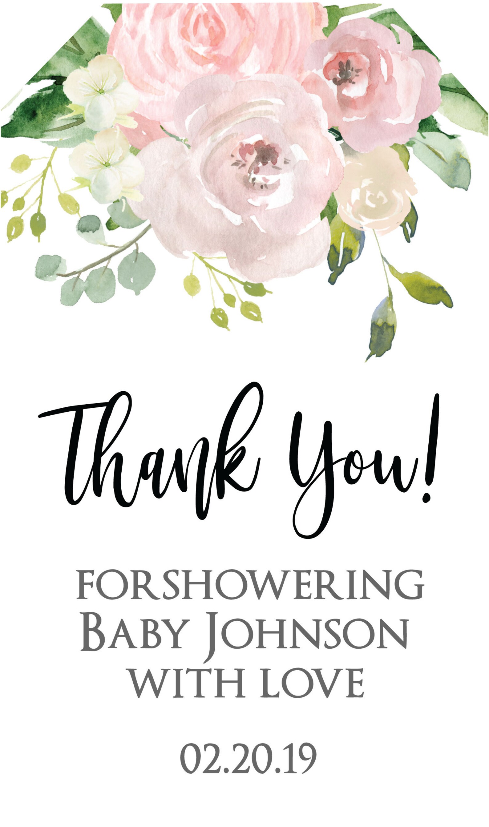 Editable Floral Baby Shower Thank You Tags Instant Download Etsy