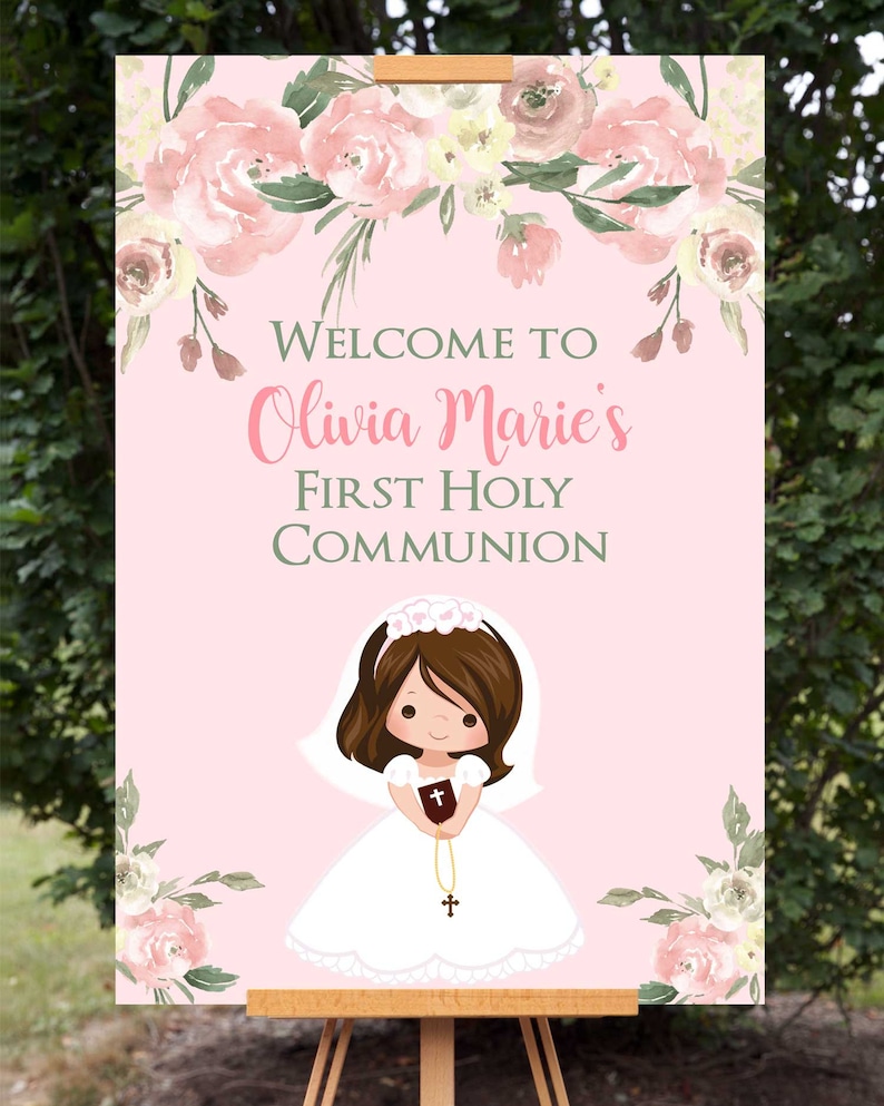 Matching First Communion Welcome Sign