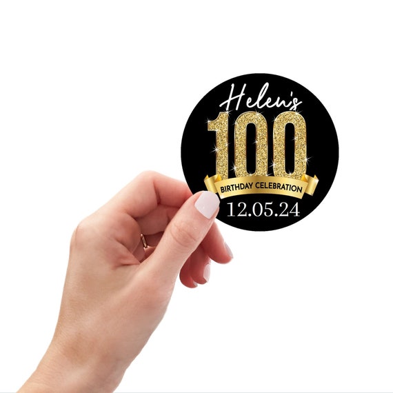 100th-birthday-hershey-kisses-stickers-personalized-glitter-birthday