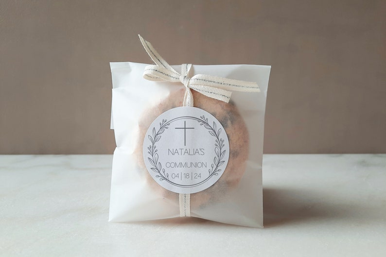 Matching Minimalist Communion Favor Stickers