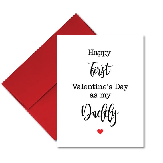 Printed Happy First Valentine's Day As My Daddy Card from Son, Daughter Il_570xn