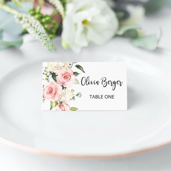 Blush Seating Cards, Blush Place Cards, Blush Table Cards, Blush Name Cards | Greenery Placecards, Escort Cards Il_570xn