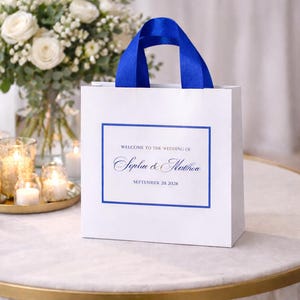 Wedding Welcome Bag Royal Blue Ribbon