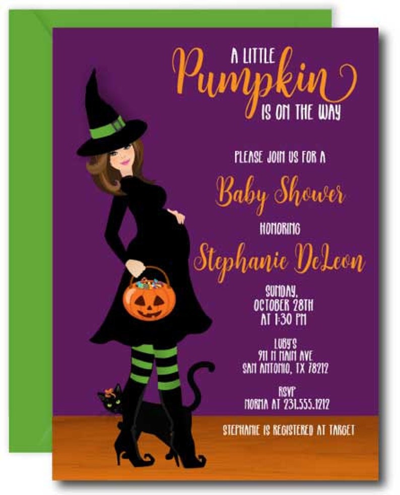Halloween Baby Shower Invitation Pumpkin Baby Shower Etsy