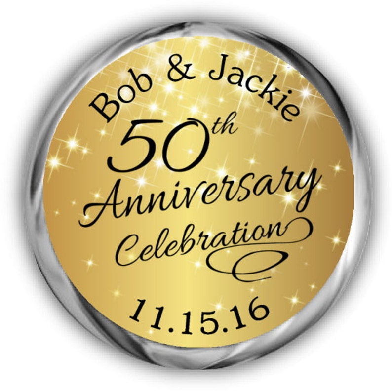 50th Anniversary Stickers Personalized Anniversary Labels - Etsy