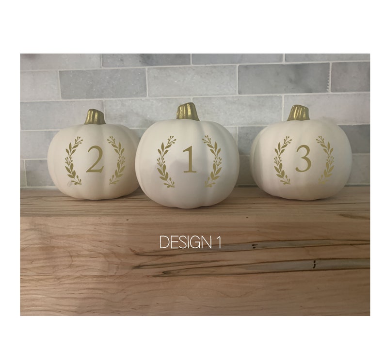 Pumpkin Wedding Table Numbers, Gold