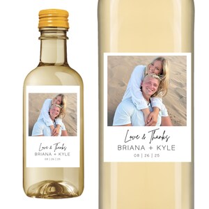 Foto Hochzeit Weinetiketten, Personalisierte Hochzeit Weinetikett, Liebe und Dank Weinetikett