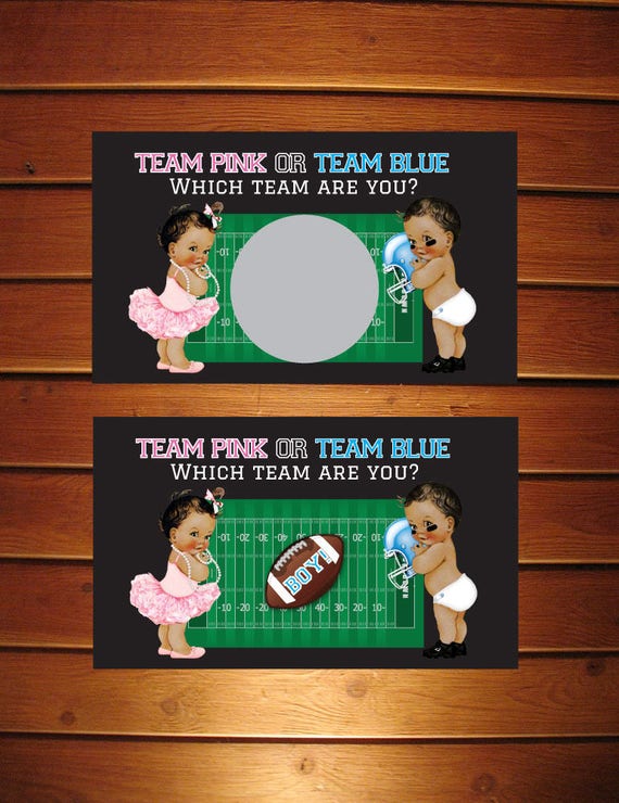 Football Gender Reveal Scratch Off Cards, Baby Shower, Set of 10 Tickets Il_570xn