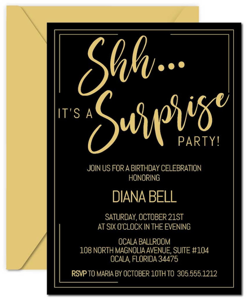 Surprise Birthday Invitation Surprise Birthday Invite Etsy 