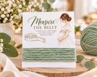 Measure the Belly Baby Shower Game, Guess Baby Bump, DIY or Assembled Cards, Guess Mommy's Belly Size
