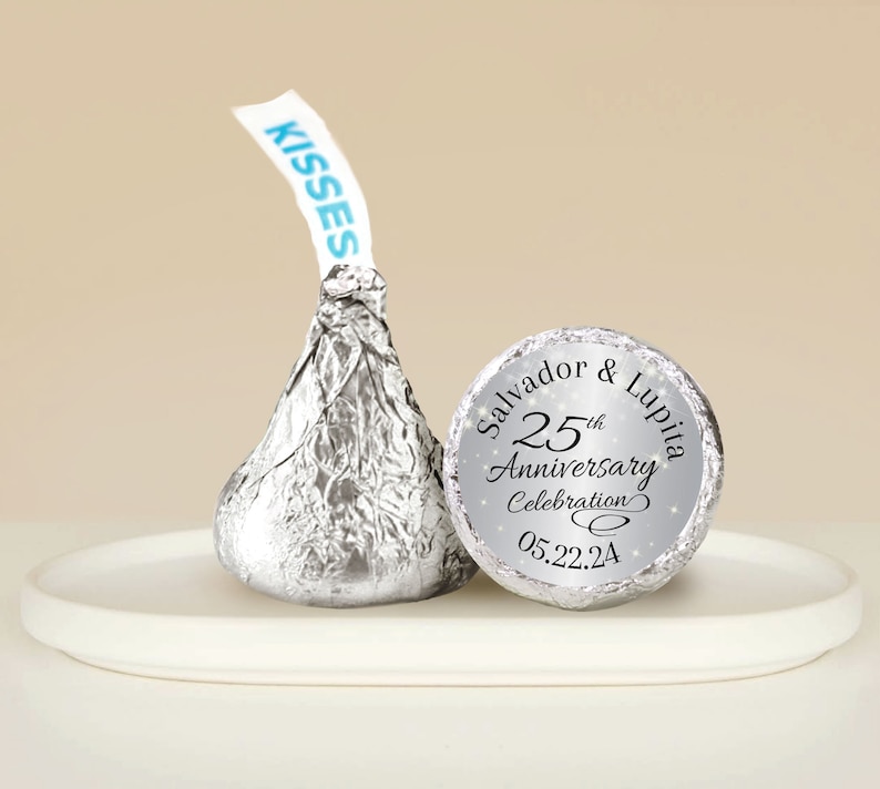 Personalized 25th Anniversary Stickers • Silver Sparkly Labels - Etsy