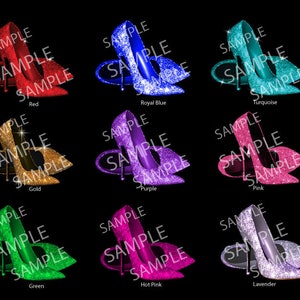 Selection of Glitter shoe colors available.