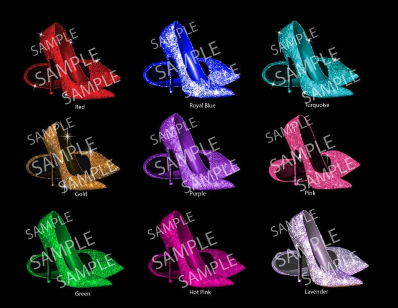 Selection of Glitter shoe colors available.