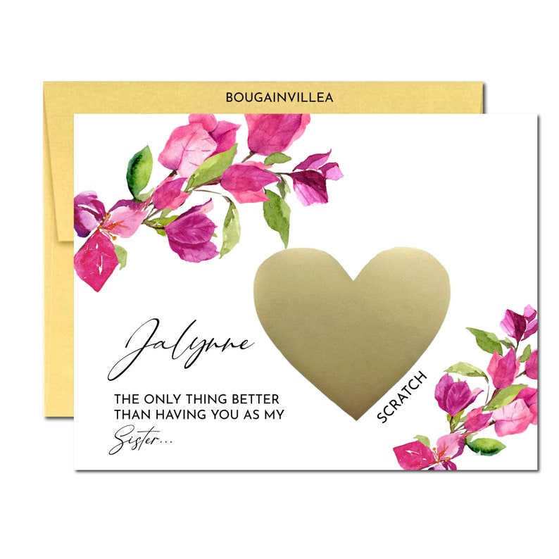 Bougainvillea Bridesmaid Proposal Scratch Off Cards