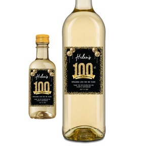 Personalized 100th Birthday Wine Label