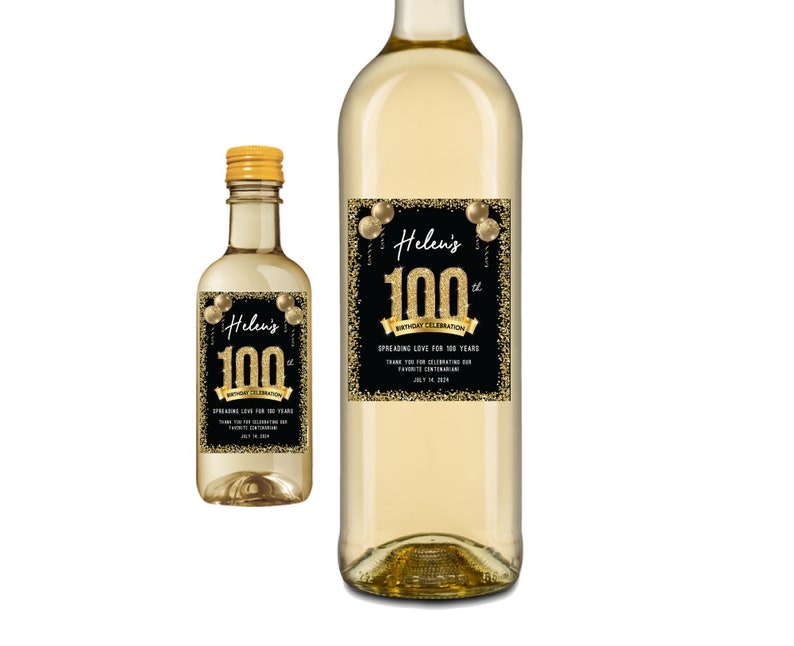 Personalized 100th Birthday Wine Label