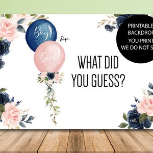 Matching Balloons Gender Reveal Backdrop