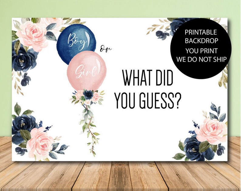 Matching Balloons Gender Reveal Backdrop