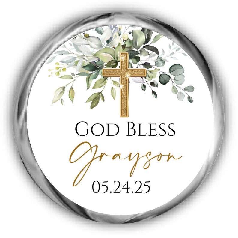 Matching Greenery Communion Stickers