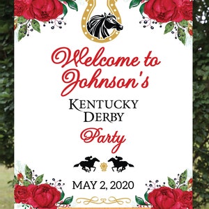 Matching Kentucky Derby Welcome Sign