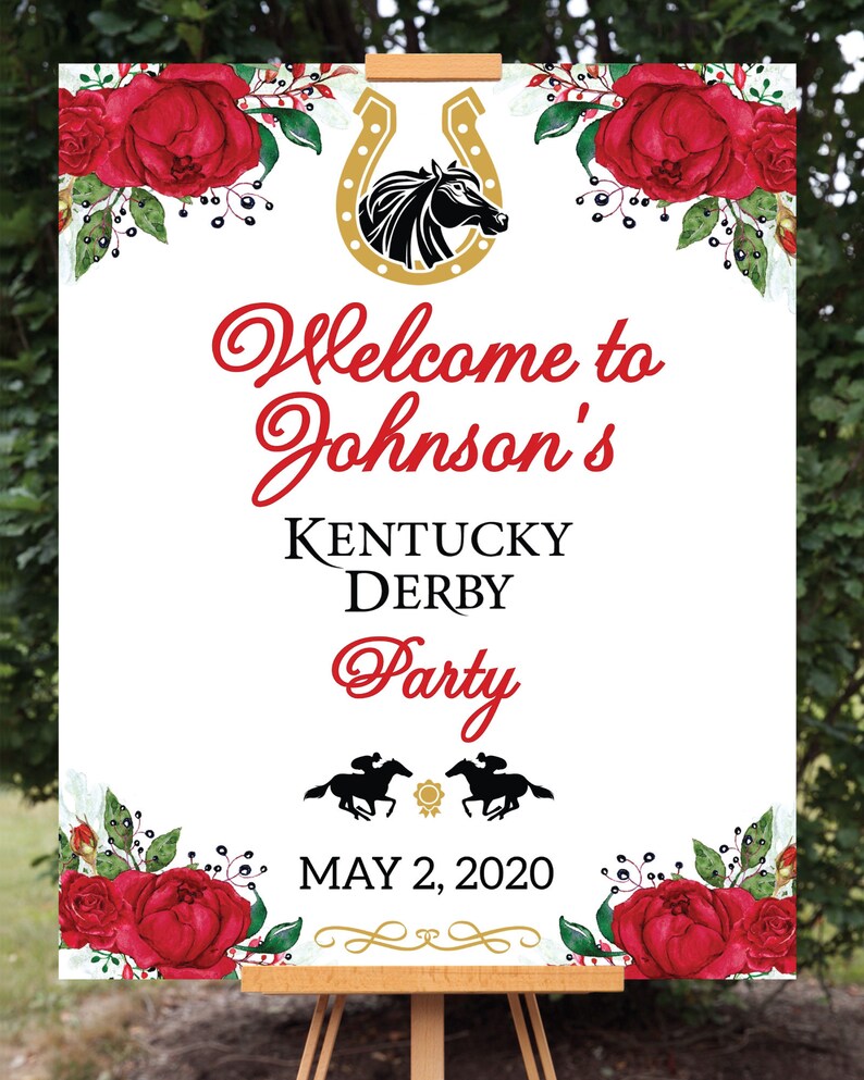 Matching Kentucky Derby Welcome Sign