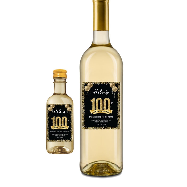 100th Birthday Wine Labels