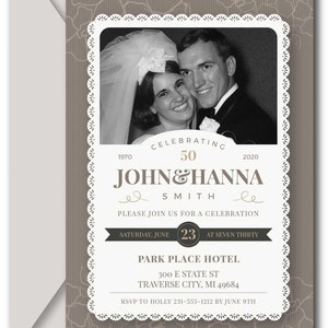 50th Anniversary Invitation, Editable