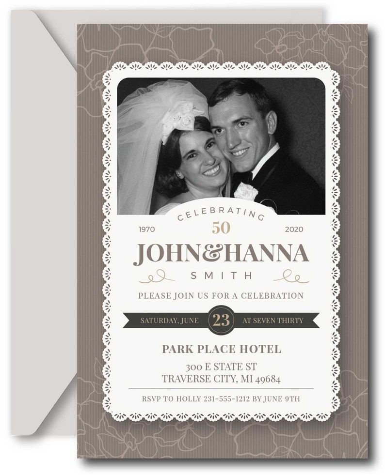 50th Anniversary Invitation, Editable