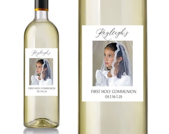 Photo Communion Wine Labels • Personalized Communion Wine Label - Add Your Picture