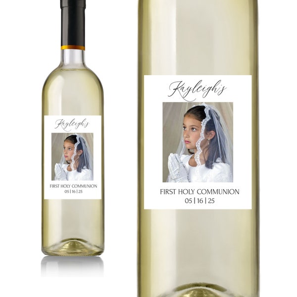 Photo Communion Wine Labels • Personalized Communion Wine Label - Add Your Picture
