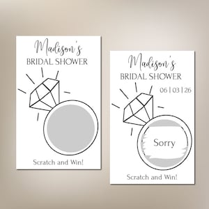 Set di 10 biglietti da grattare per la festa della sposa, biglietti da grattare per la festa della sposa, gioco per la festa della sposa con anello di fidanzamento