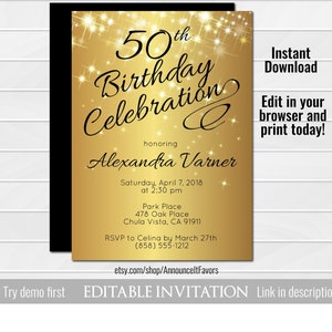 Matching Elegant 50th Birthday, Instant Download