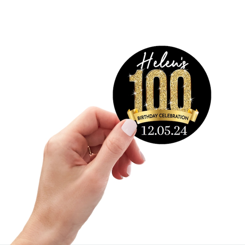 Matching 100th Birthday Stickers