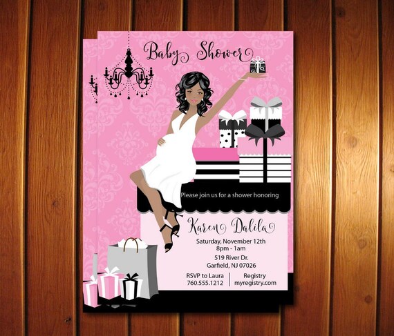 Girl Baby Shower Invitations - Unique and Classy Baby Shower Invites- Digital Printable Invitation File Il_570xn