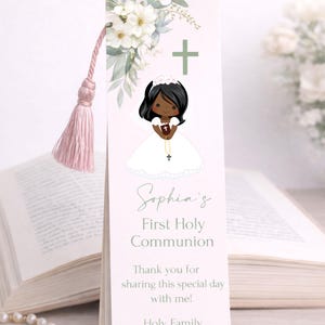 First Communion Bookmark, Ethnic Girl