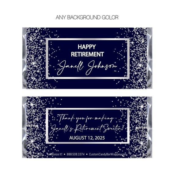 Retirement Candy Bar Wrappers - Retirement is Sweet Candy Wrapper Party Favors (with foil) Il_570xn