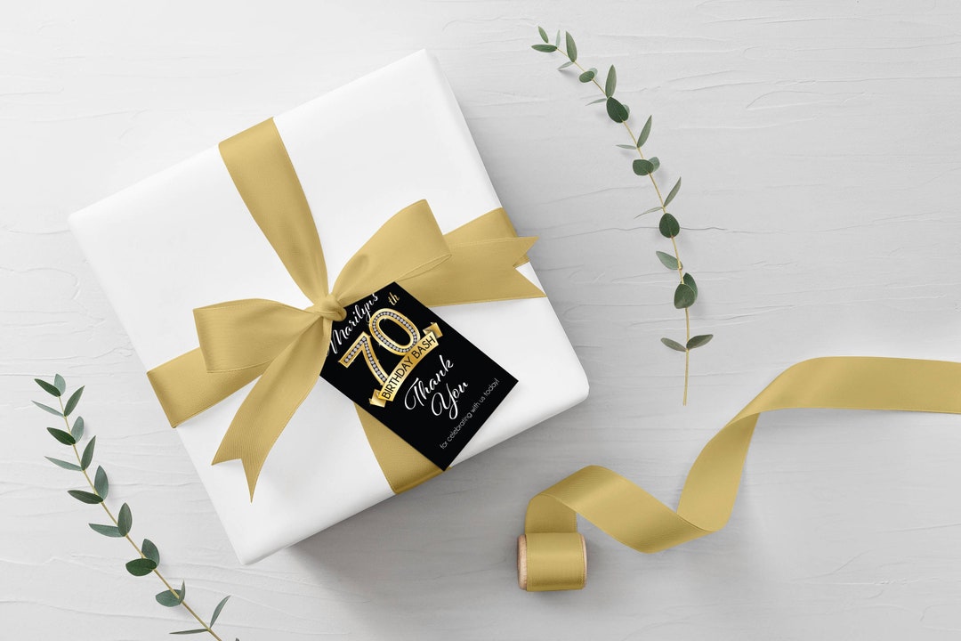 70th Birthday Favor Tags, 70th Birthday Thank You Tags Printable, 70th ...