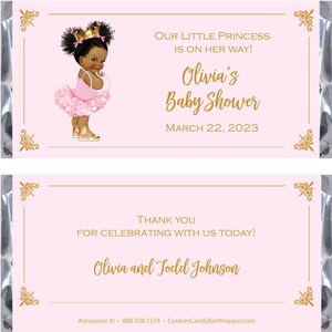 Matching Princess Baby Shower Candy Wrappers