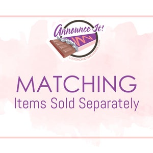Matching items sold separately