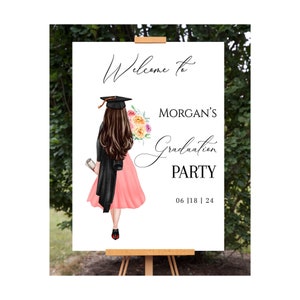 Graduation Welcome Sign, Modern Graduation Sign, Grad Party Sign, Class of 2025, Graduation Decor, Printable Grad Sign
