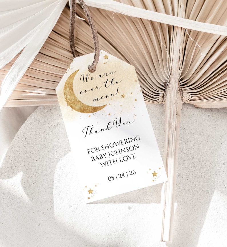 Over the Moon Gift Tag Template