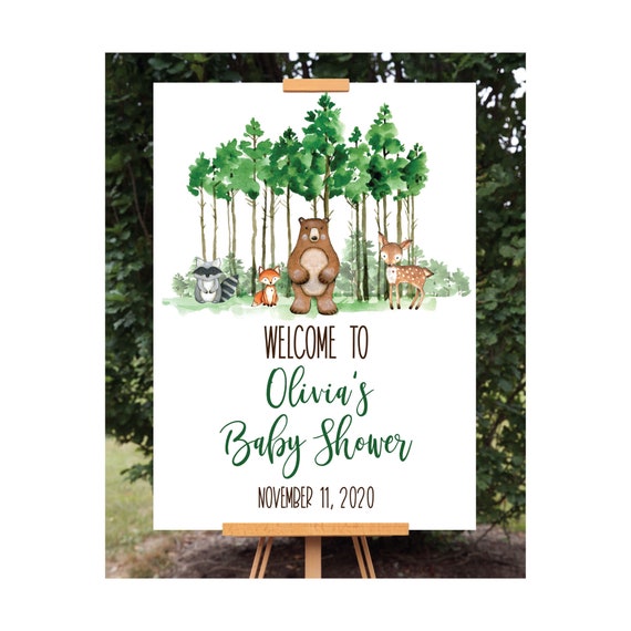 Woodland Baby Shower Welcome Sign Printable Template Il_570xn