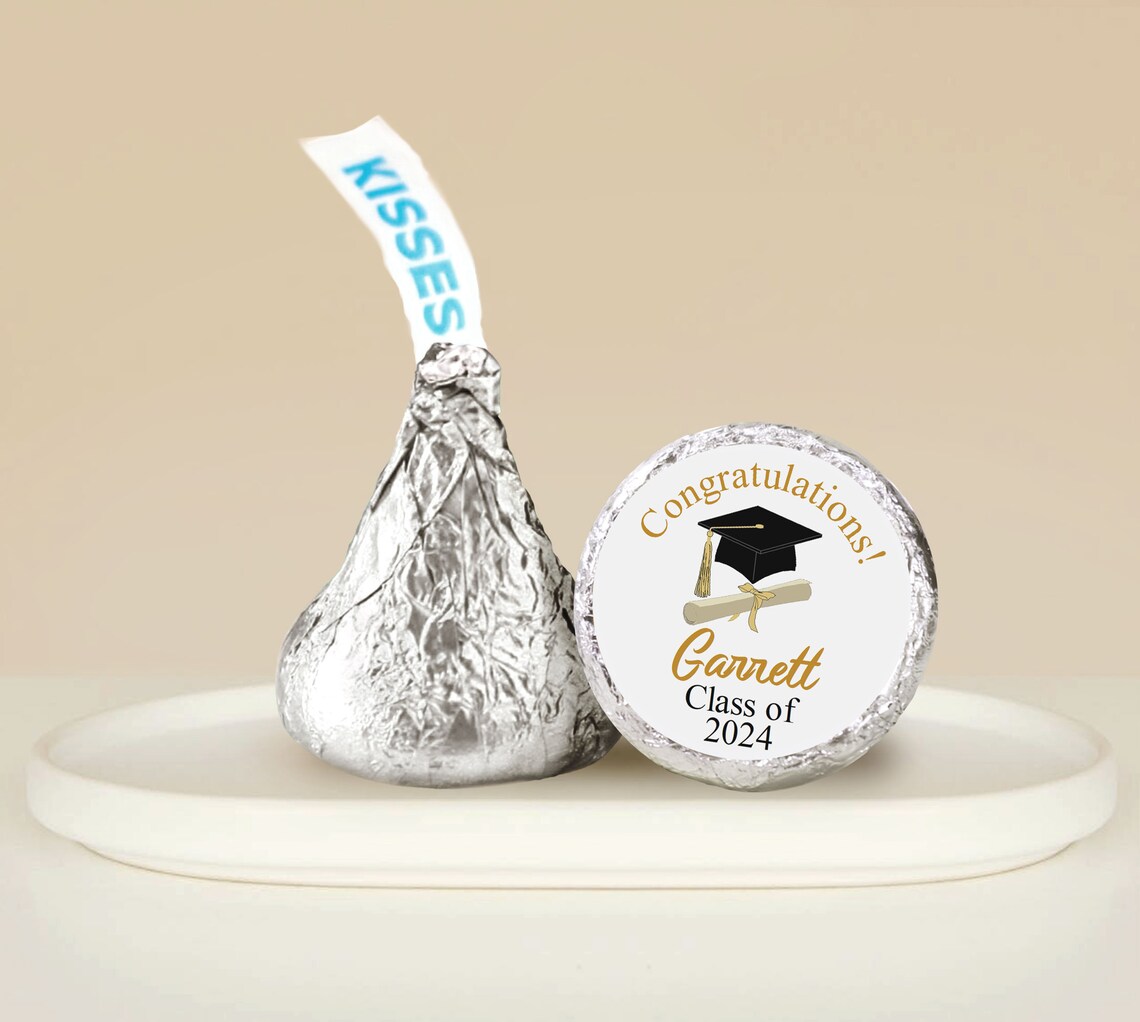 Gold Graduation Stickers Graduation Kisses Labels Class of - Etsy