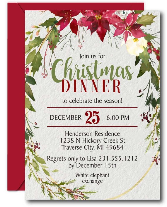 Editable Christmas Invitation Template Christmas Party Etsy