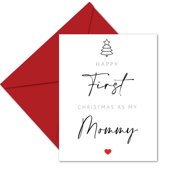 Printed Happy First Christmas As My Mommy Card from Son, Daughter Il_570xn