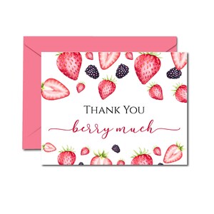 Matching Berry First Birthday Thank You Card