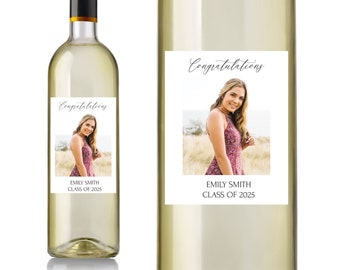 Personalized Photo Graduation Wine Labels • Custom Keepsake